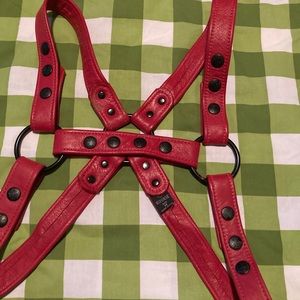 Red Leather Harness